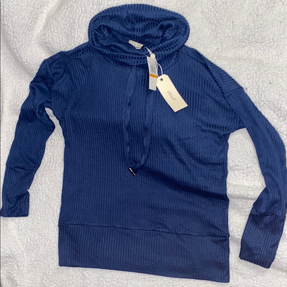 Blue turtleneck sweater